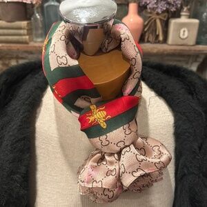 NWT DESIGNER INSPIRED BEE SCARF | LUXURY MONOGRAM FASHION NECK BAG PURSE SCARF
